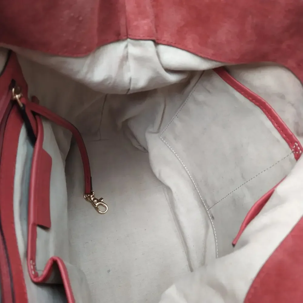 Michael Kors Vivian Cinnamon Red Suede Leather Tassel Hobo Shoulder Bag - $398